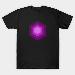 Geometric Hexagon Pattern with Purple Shades T-Shirt